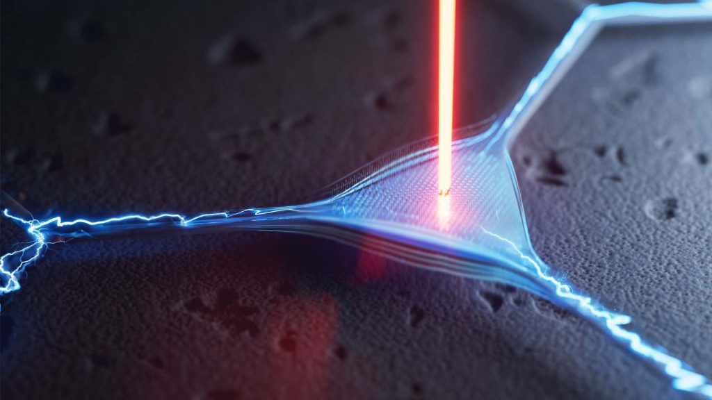 Closeup of nanomechanical resonator