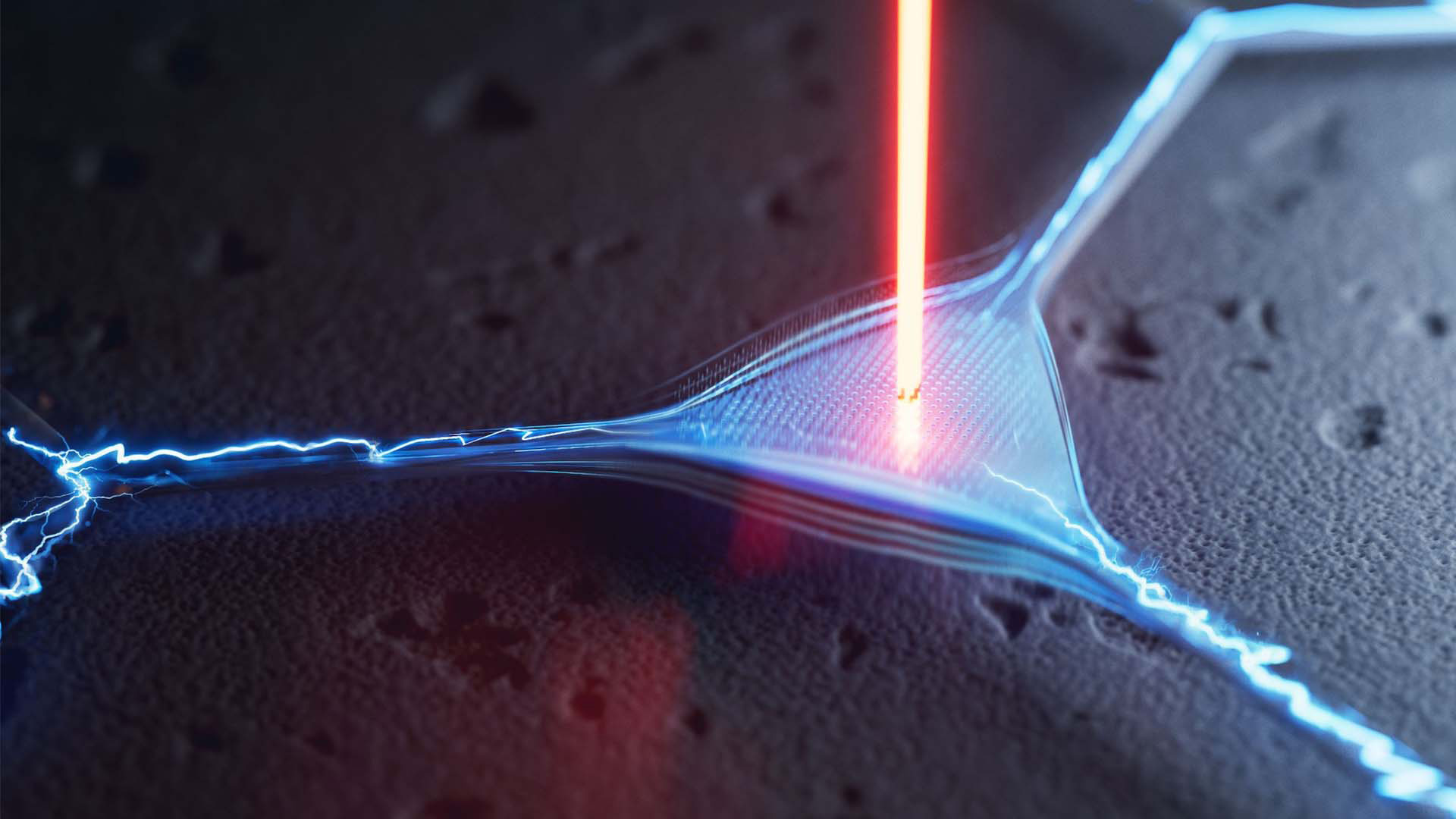 Closeup of nanomechanical resonator